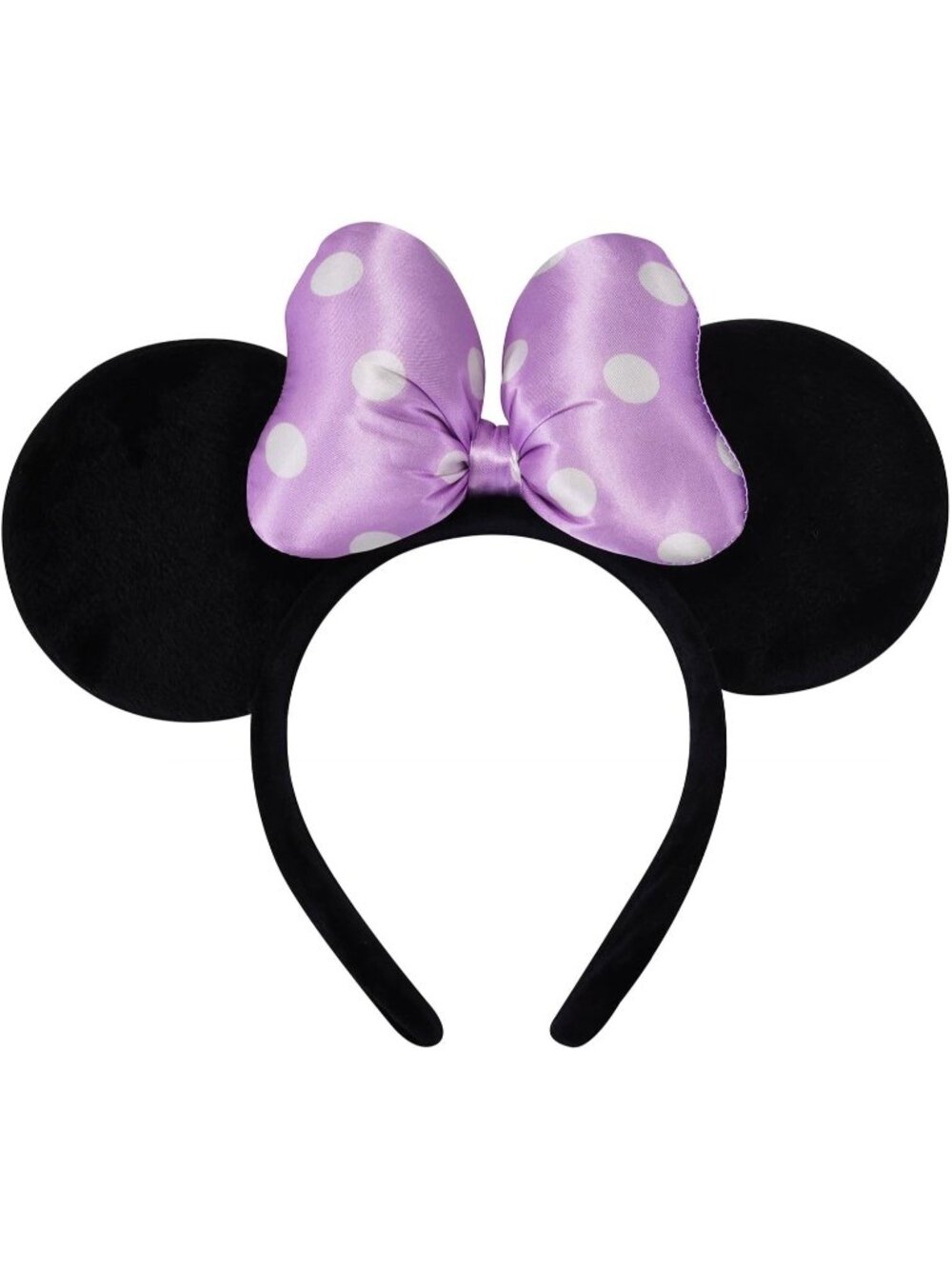 Women Light Purple Polka Dot Bow Mickey Mouse Headband for Cosplay
